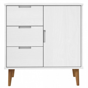 Servantă alb, 76,5x40x80 cm, lemn masiv de pin - V350511V - Img 4