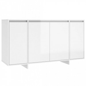 Servantă, alb extralucios, 135x41x75 cm, PAL - V809599V