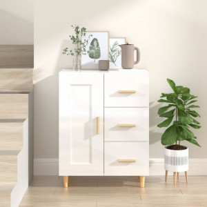 Servantă, alb extralucios, 69,5x34x90 cm, lemn compozit - V812228V - Img 2