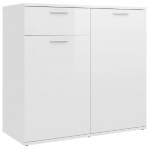 Servantă, alb extralucios, 80x36x75 cm, PAL - V805776V