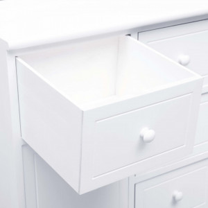 Servanta cu 10 sertare, alb, 113 x 30 x 79 cm, lemn - V284177V - Img 2