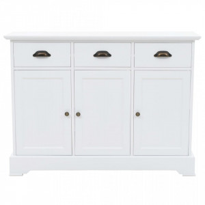 Servantă cu 3 uși, 105 x 35 x 77,5 cm, MDF și lemn de pin - V245754V - Img 4