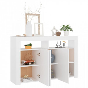 Servantă cu lumini LED, alb, 115,5x30x75 cm - V804337V - Img 4