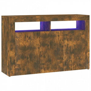 Servantă cu lumini LED, stejar fumuriu, 115,5x30x75 cm - V815732V - Img 1