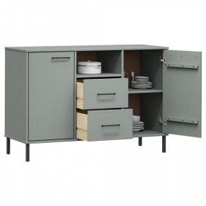 Servantă cu picioare metalice gri 113x40x77 cm lemn - V351019V - Img 3