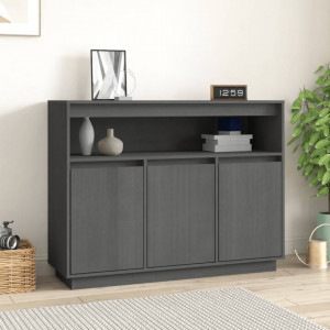 Servantă, gri, 104,5x34x80 cm, lemn masiv de pin - V814391V - Img 2