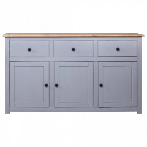 Servanta, gri, 135 x 40 x 80 cm, lemn masiv pin, gama Panama - V282704V - Img 2