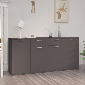 Servantă, gri, 160x36x75 cm, lemn prelucrat - V3074929V - Img 2