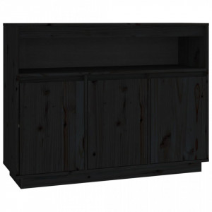 Servantă, negru, 104,5x34x80 cm, lemn masiv de pin - V814393V