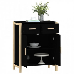 Servantă, negru, 62x38x75 cm, lemn prelucrat - V345676V - Img 4