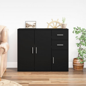 Servantă, negru, 91x29,5x75 cm, lemn prelucrat - V823270V - Img 2
