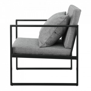 Set 2 bucati fotolii design - 70 x 60cm - cu perna pentru spate - gri inchis - P55221105 - Img 3