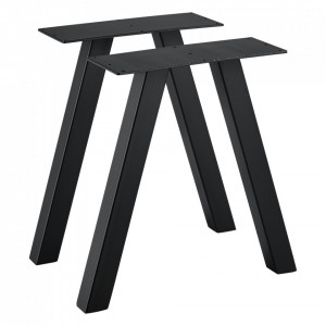 Set 2 bucati picioare masa, 40 x 12 x 40 cm, metal/negru - P65542000 - Img 1