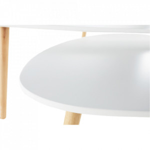 Set 2 măsuţe de cafea, alb și fag, 116x45x66 cm - TP255656 - Img 12