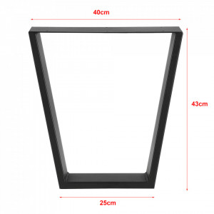 Set 2 picioare masa, negru mat, 25 - 40 x 43 cm, 100 Kg - P76473415 - Img 4