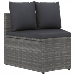 Set canapele de grădină cu perne, 2 piese, gri, poliratan - V310468V
