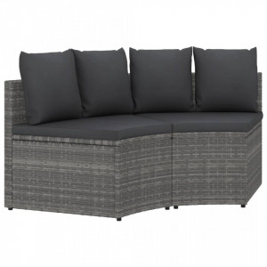 Set canapele de grădină cu perne, 2 piese, gri, poliratan - V310468V - Img 2