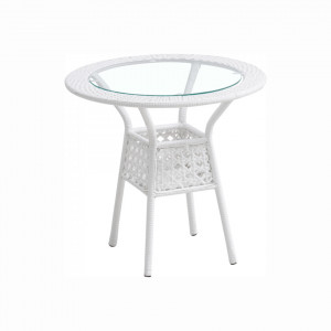 Set de grădină din ratan cu 3 piese, 1 măsuţă şi 2 scaune, alb - TP254779 - Img 11