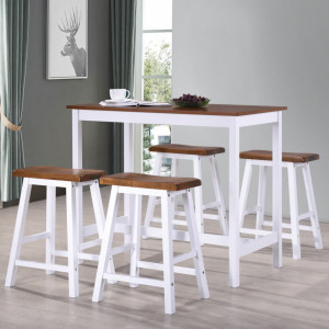 Set masă și scaune de bar, 5 piese, lemn masiv - V275232V - Img 2