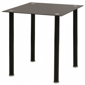 Set masă și scaune de bucătărie, negru, 3 piese - V242932V