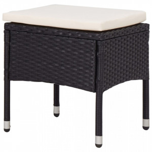 Set mobilier de exterior, 5 piese, negru, poliratan si sticla - V46175V - Img 4