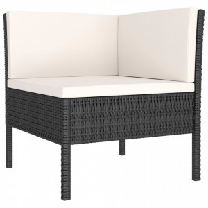 Set mobilier de gradina cu perne, 3 piese, negru, poliratan - V310202V - Img 3