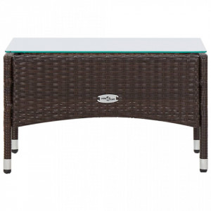 Set mobilier de gradina cu perne, 4 piese, maro, poliratan - V45888V - Img 3