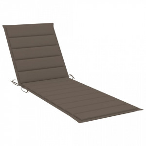 Șezlong cu pernă gri taupe, lemn de pin tratat - V3065857V - Img 4
