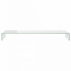 Stand TV/Suport monitor, sticlă, alb, 120x30x13 cm - V244149V - Img 3