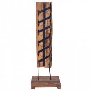 Suport 6 sticle de vin, 35x35x100 cm, lemn masiv de tec - V288809V - Img 1