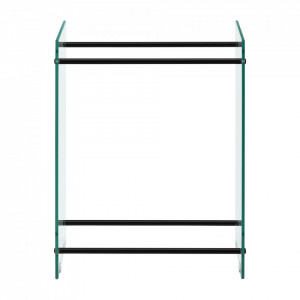 Suport lemne foc Oshawa Glas, 60x80x35cm, otel/sticla securizata, transparent/negru - P71901954 - Img 3