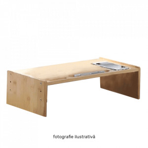 Suport monitor, bambus, alb, 52 cm - TP300679 - Img 2