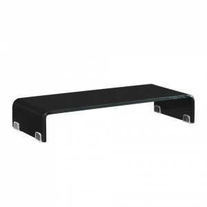 Suport pentru monitor Pretoria S70, 70 x 30 x 13 cm, sticla, negru lacuit - P70550038 - Img 3