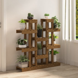 Suport pentru plante,maro miere,104,5x25x109,5cm lemn masiv pin - V822095V - Img 3