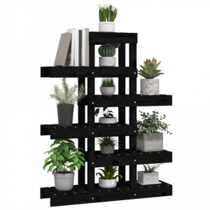 Suport pentru plante, negru, 85x25x109,5 cm, lemn masiv de pin - V822091V - Img 4