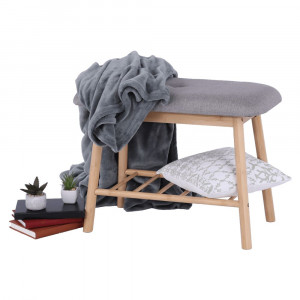 Taburet bambus maro si gri, 60x30x45 cm - TP227804 - Img 18