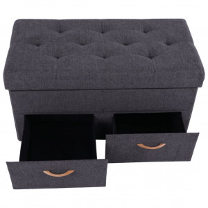Taburet, scăunel, băncuţă cu spaţiu pentru depozitare, gri, 84x43x42 cm - TP221287 - Img 5