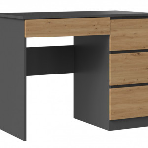 TEBIAN-AR103 - Birou, masa de scris, dreapta, 98 x 51 x 76 cm, Antracit-Stejar Artisan, PAL - Img 2
