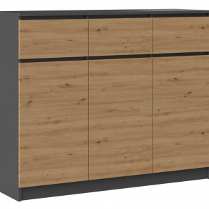 TECOAN-AR108 - Comoda, 120x 40 x 97 cm, Antracit-Stejar Artisan, PAL - Img 2