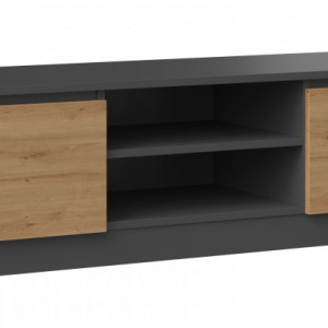TECOTVAN-AR102 - Comoda TV, 140x 40 x 36 cm, Antracit-Stejar Artisan, PAL - Img 2