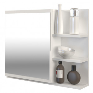 TEOGA102 - Oglinda baie 60 x 50 x 14.1 cm, Alb-Mat