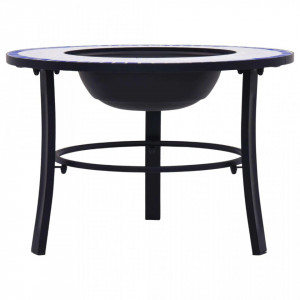 Vatră de foc cu mozaic, albastru & alb, 68 cm, ceramică - V46720V - Img 3
