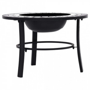 Vatră de foc cu mozaic, negru și alb, 68 cm, ceramică - V46721V - Img 3
