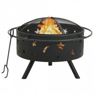 Vatră de foc cu vătrai, 76 cm, oțel, XXL - V311892V - Img 2