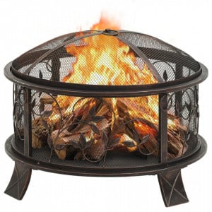 Vatră de foc rustică, cu vătrai, 67,5 cm, oțel, XXL - V311891V - Img 3