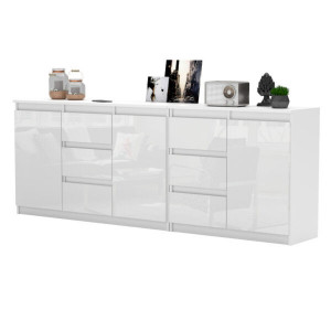 AZCOA101 - Comoda, 200 x 35 x 75 cm, Alb Mat sau Lucios - Img 2