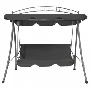 Balansoar extensibil cu copertină antracit 198x120x205 cm oțel - V45074V