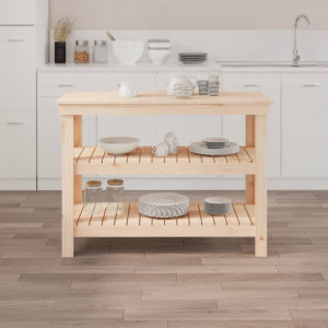 Banc de lucru, 110,5x50x80 cm, lemn masiv pin - V823644V - Img 3