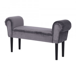 Bancă, băncuţă catifea gri, 100 cm - TP230609 - Img 12