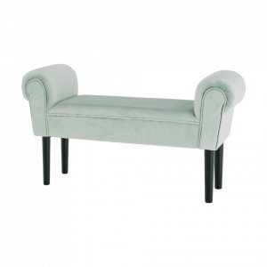 Bancă, băncuţă catifea mentol, 100 cm - TP279484 - Img 3